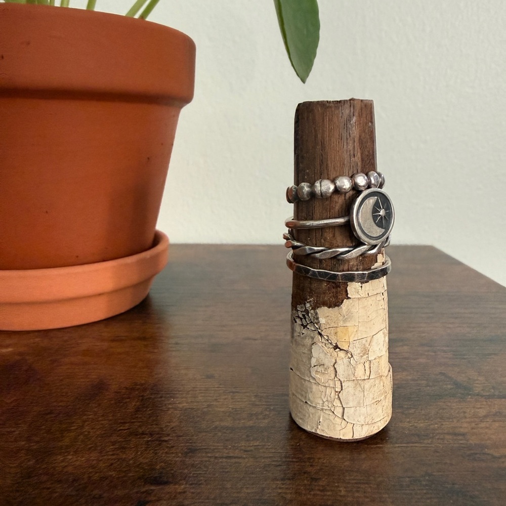 Silver Stacking Ring Set Handcrafted Size 7 - image 1